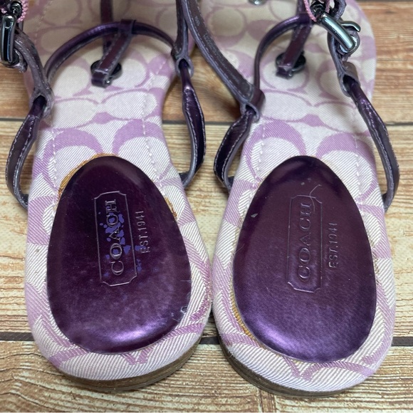 Coach Women’s Metallic Purple Thong Sandals size 8 - Picture 6 of 12